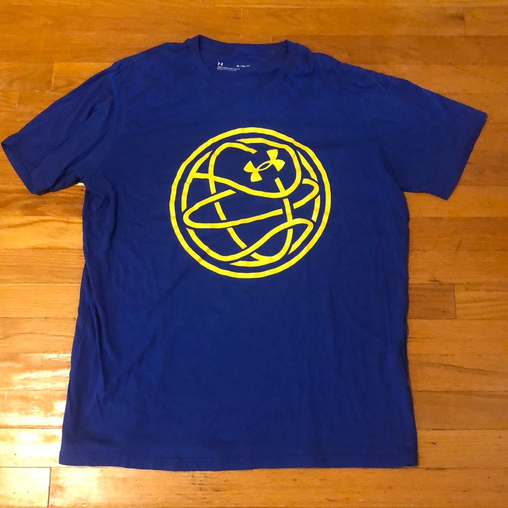 UA blue with yellow xl tee